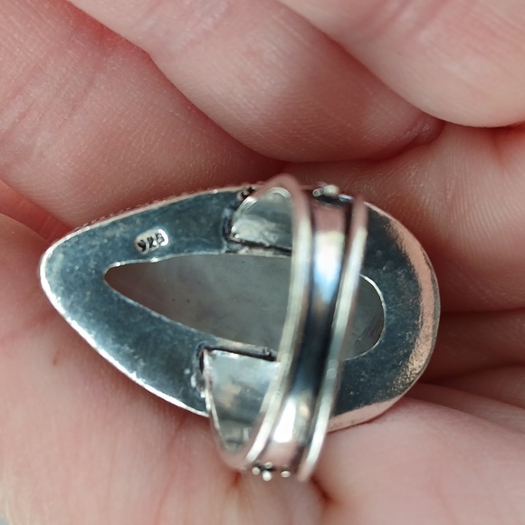 New Rainbow Moonstone 925 Silver Ring. - Picture 8 of 12
